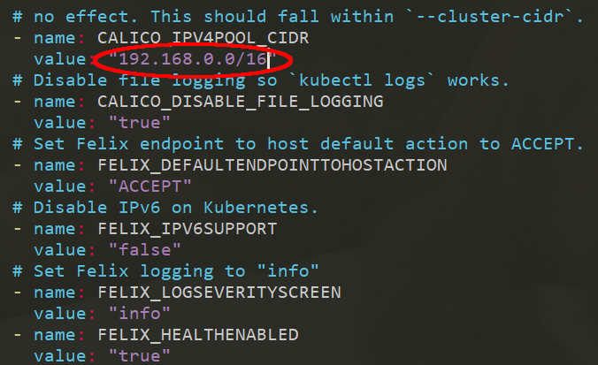 Where to edit the pod CIDR in calico.yaml