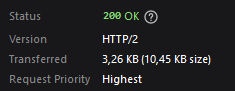 Firefox showing protocol version as HTTP/2 in the network inspector